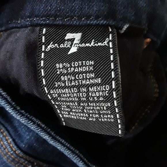 7 For All Mankind Wide Cuff Raw Hem Jeans, Sz 28 - Picture 5 of 5